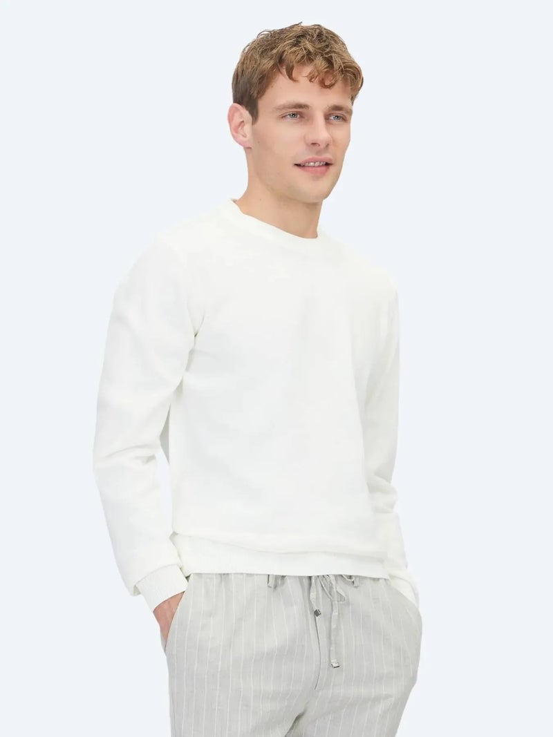 Kip Ecru Knitwear Sweatshirt - Image 1